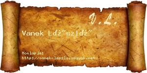 Vanek László névjegykártya