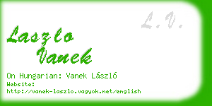 laszlo vanek business card